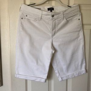NYDJ Knee length denim shorts. Size 12 white.